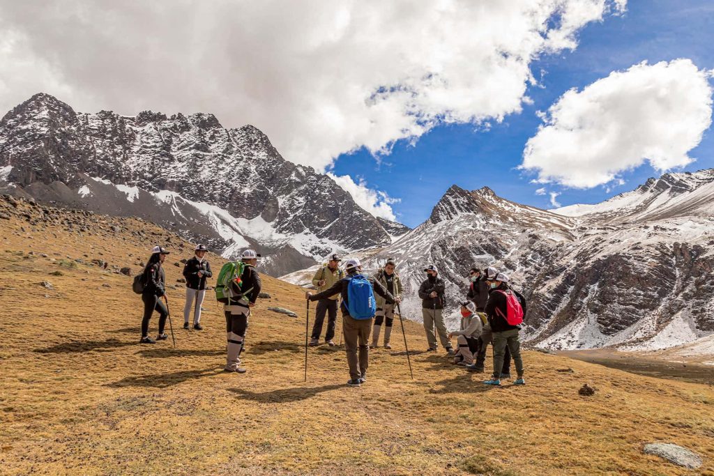Tour group with their guide on the Ausangate Trek.