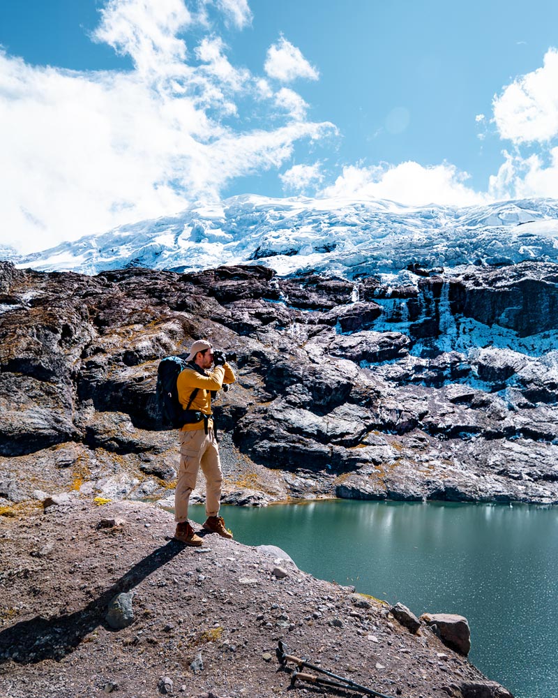 Taking a photograph on the Ausangate Trek